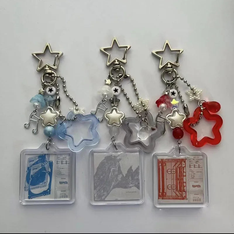 Handmade Beaded Star Keychain With Wave To Earth Fairy Core Charm πβ¨