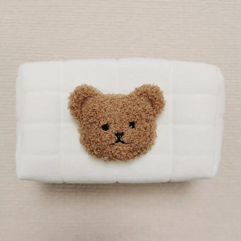 Kawaii Bear Baby Toiletry Bag π»β¨ - Cute Cotton Makeup & Diaper Organizer for Moms! πΌπ