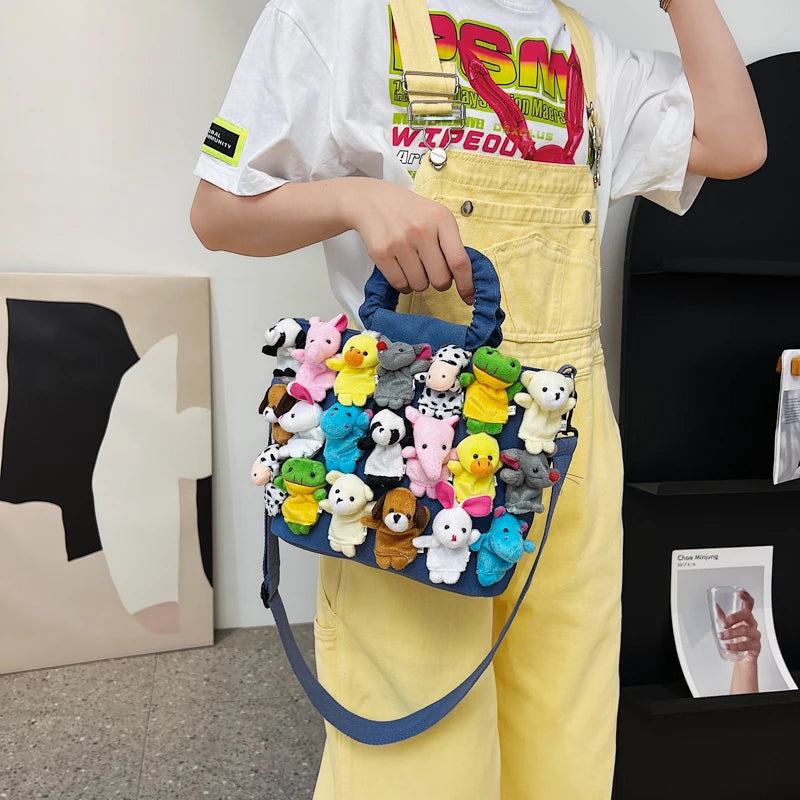 Kawaii Animal & Vegetable Basket Bag πΎπΌ | Cute Cowboy Doll Crossbody Handbag for Kids πβ¨