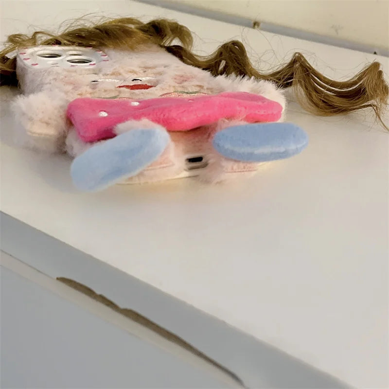 Kawaii Fluffy Cartoon Hair Girls iPhone Phone Case πβ¨ Cute Plush Cover for iPhone 15/14/13/12/11 Pro Max!