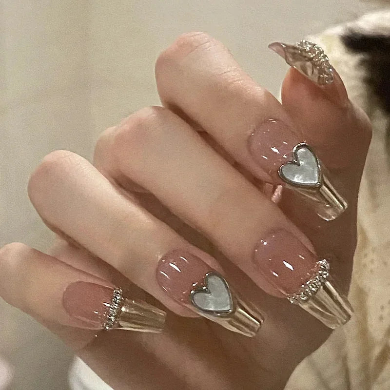 Kawaii 24pcs Pink Butterfly Press-On Nails π¦π | Jelly Gel False Nail Tips for Lovely Girls πΈβ¨ with Easy Application Tools