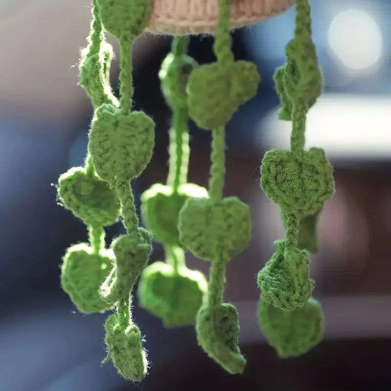 Kawaii Crochet Succulent Car Decor π΅β¨ | Adorable Handmade Plant Accessories for Women ππ