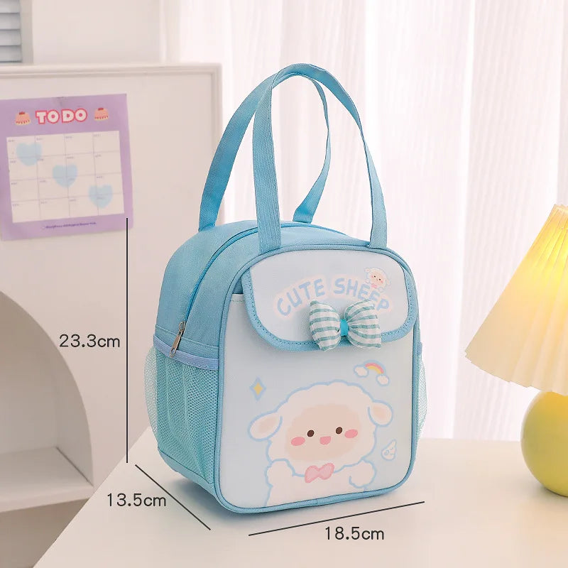 Adorable Kawaii Bunny Lunch Box π±π - Insulated Pink Bow Bento Bag for Kids & Students!