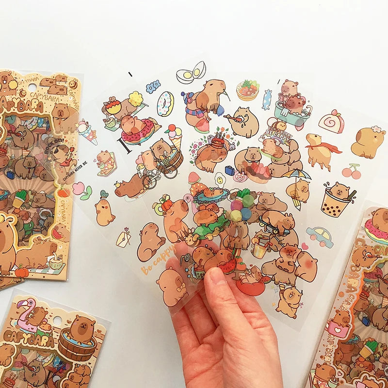 β¨ Adorable Capybara Sticker Set π Cute School Supplies & Diary Decor πΎ Perfect for Scrapbooking & Sketchbooks! ππ - Pixie Quill