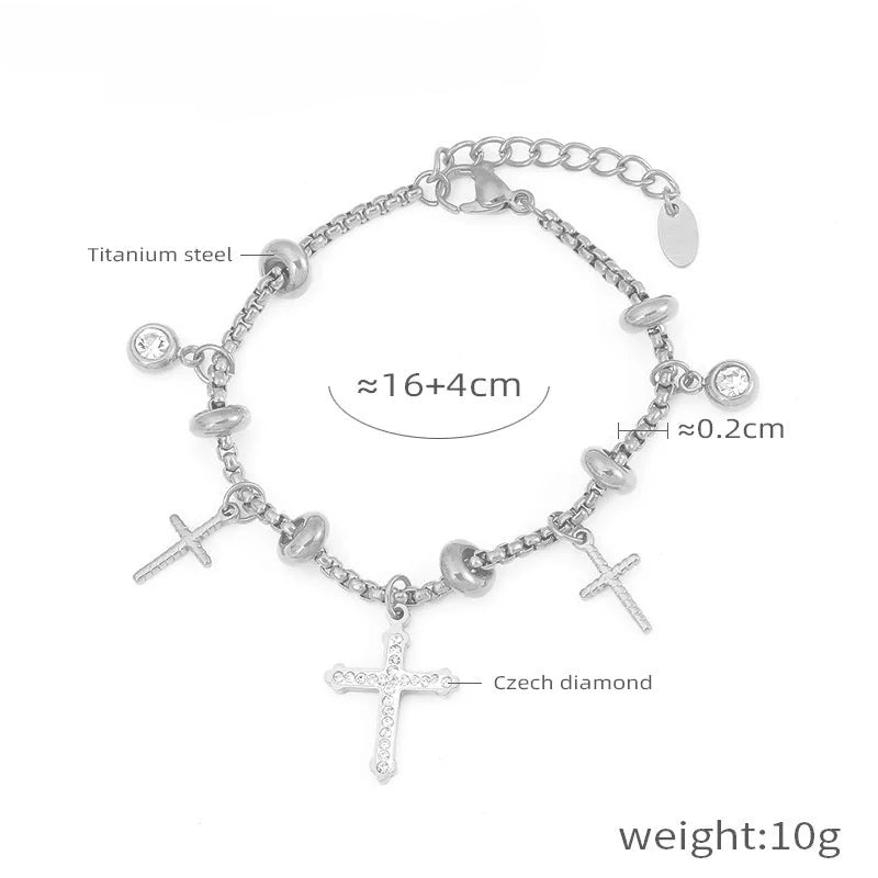 Kawaii 316L Stainless Steel Heart Charm Bracelet πβ¨ - 18k Gold-Plated with Sparkling Zircon Pendants! ππ
