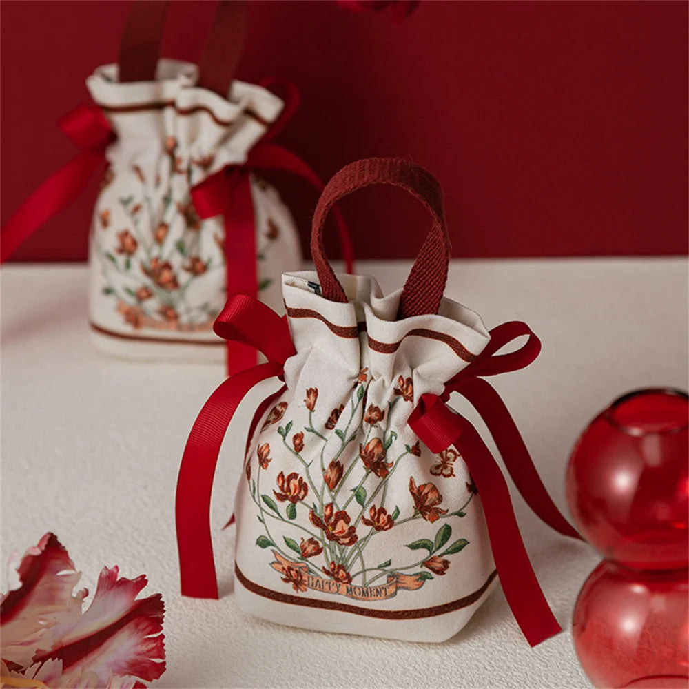 Charming Floral Treat Bags πΈπ¬ - Adorable Drawstring Pouches for Sweet Surprises! πβ¨