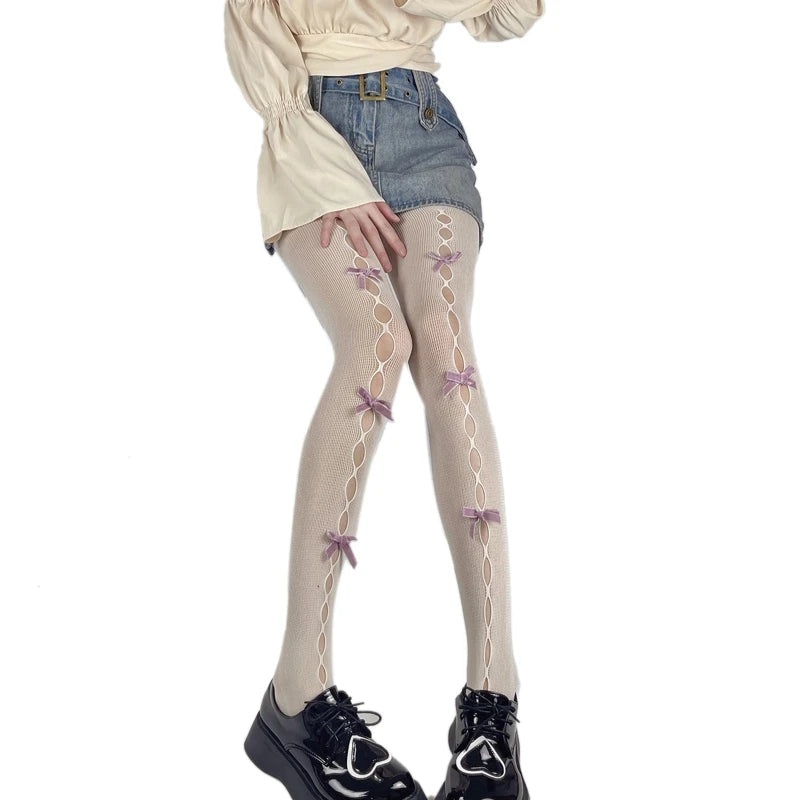 Sweetheart Striped Thigh High Fishnet Socks ππ - Ruffled Lace Over Knee Stockings for Cute Fashionistas! πβ¨ - Pixie Quill