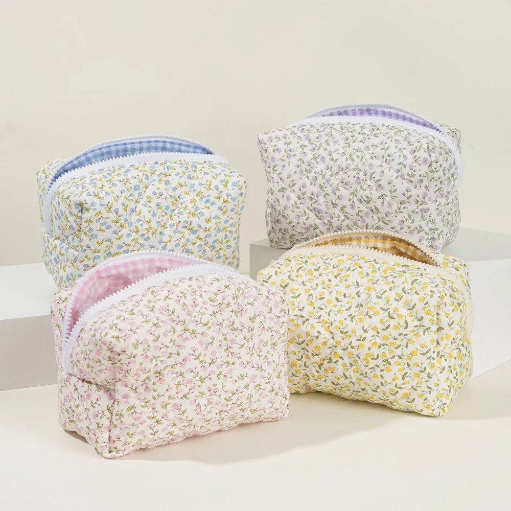 Kawaii Floral Dream πΈβ¨ Puffy Makeup Bag - Large Travel Cosmetic Pouch & Accessory! π·πΌ