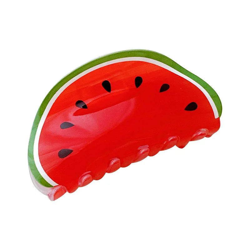 🍉 Sweet Slice Fruit Hair Claw Clips for Trendy Girls 🌟 Cute Crab Style Accessories! 🎀