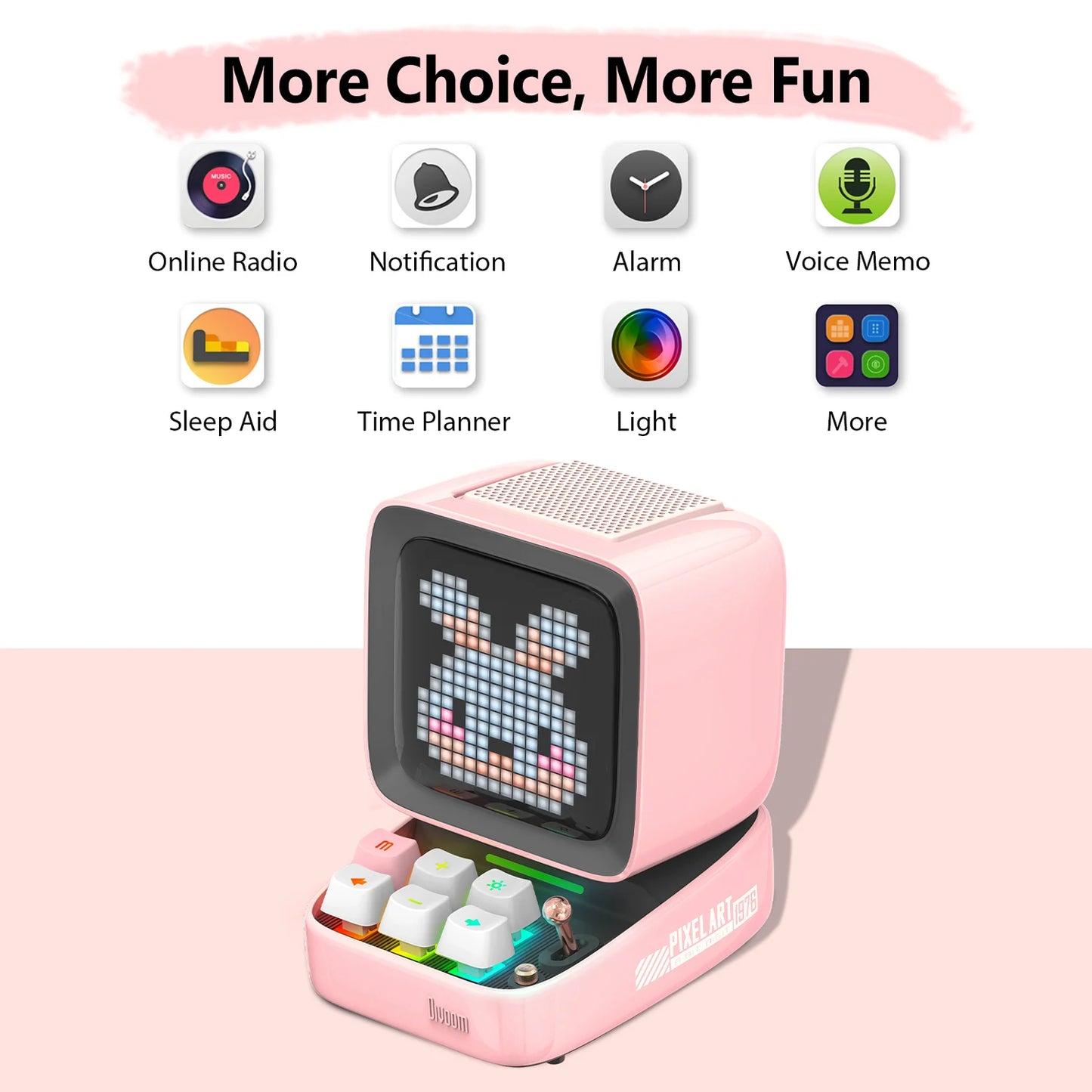 Kawaii Divoom Ditoo-Pro Retro Pixel Art Speaker πΆβ¨ | Cute Bluetooth Alarm Clock & DIY LED Display π¨π