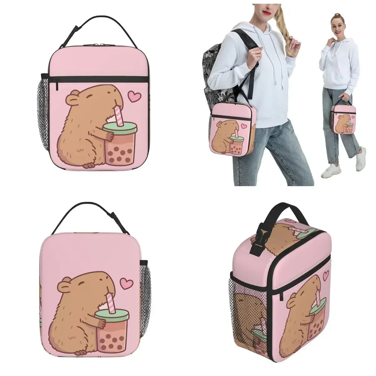 Kawaii Capybara Foam Tea Cooler Bag πΎπ - Insulated Lunch Box for Travel & Picnics! π±β¨