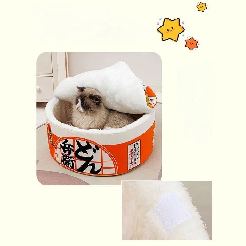 Kawaii Instant Noodle Cozy Pet Bed - Snuggle Haven for Furry Friends πΎπβ¨