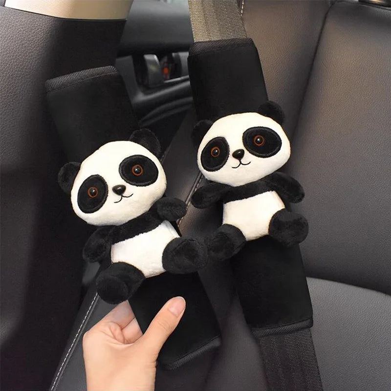 Adorable Kawaii Plush Animal Seat Belt Covers π»π - 2pcs Soft Shoulder Cushion for Kids' Car Safety & Style! πβ¨