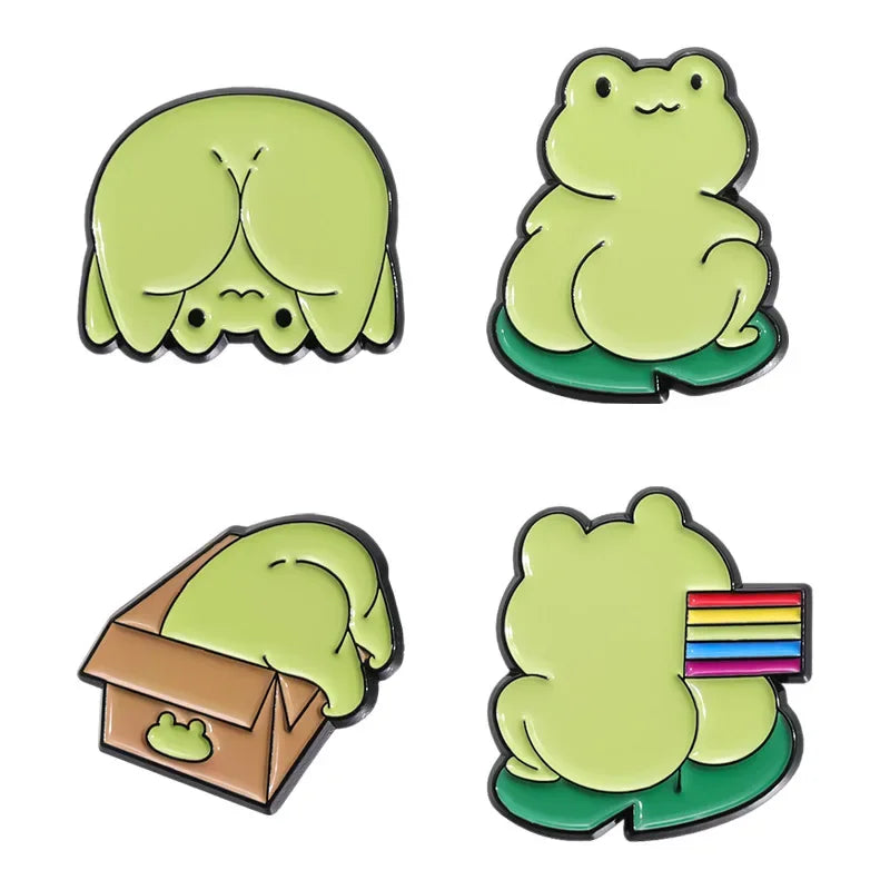 Kawaii Rainbow Frog Enamel Pin πΈπ - Adorable Cartoon Brooch for Kids & Friends! Cute Backpack Badge Gift πβ¨