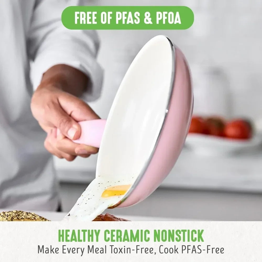 ⨠Kawaii Ceramic Cookware Set š³ | 23-Piece Nonstick Kitchen Joy with Soft Grip Handles & Cute Utensils! š