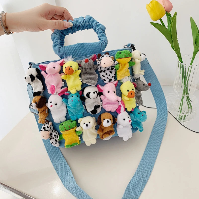 Kawaii Animal & Vegetable Basket Bag πΎπΌ | Cute Cowboy Doll Crossbody Handbag for Kids πβ¨