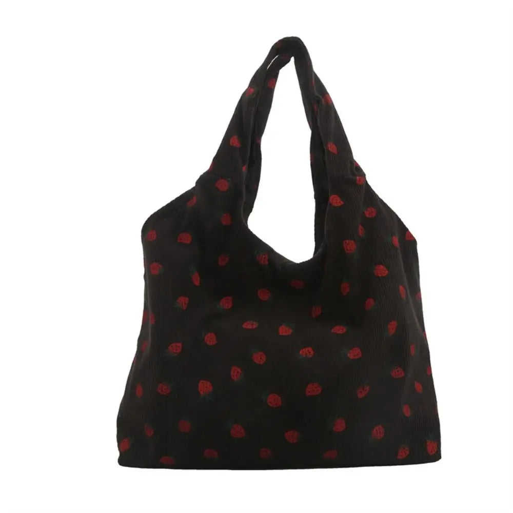 Strawberry Dream Tote πβ¨ - Adorable Square Corduroy Bag for Stylish Girls! πΈπ - Pixie Quill