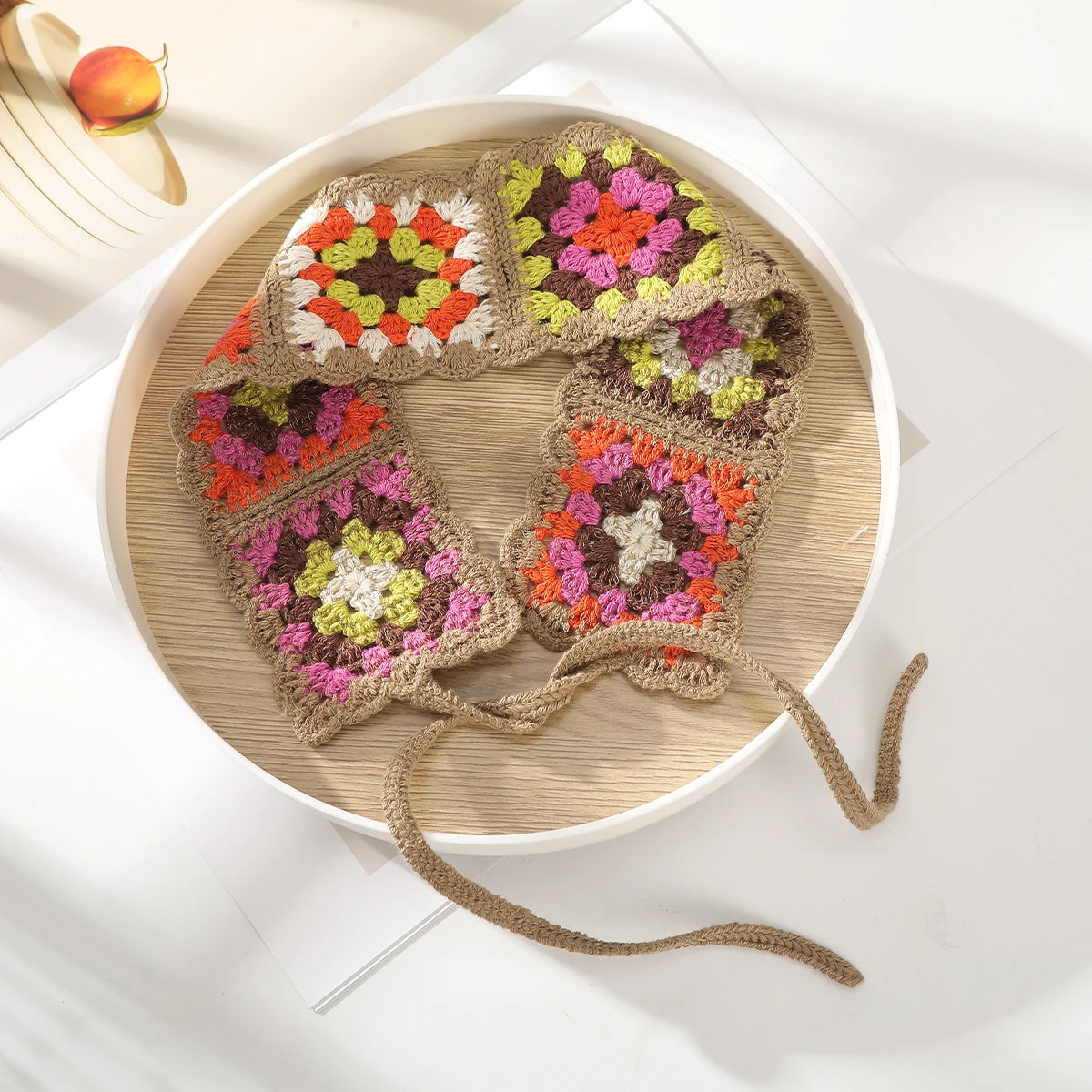 Kawaii Boho Flower Crochet Headband ๐ธโจ Vintage Turban Hair Scarf for Women - Fashionable Accessory for Every Season!