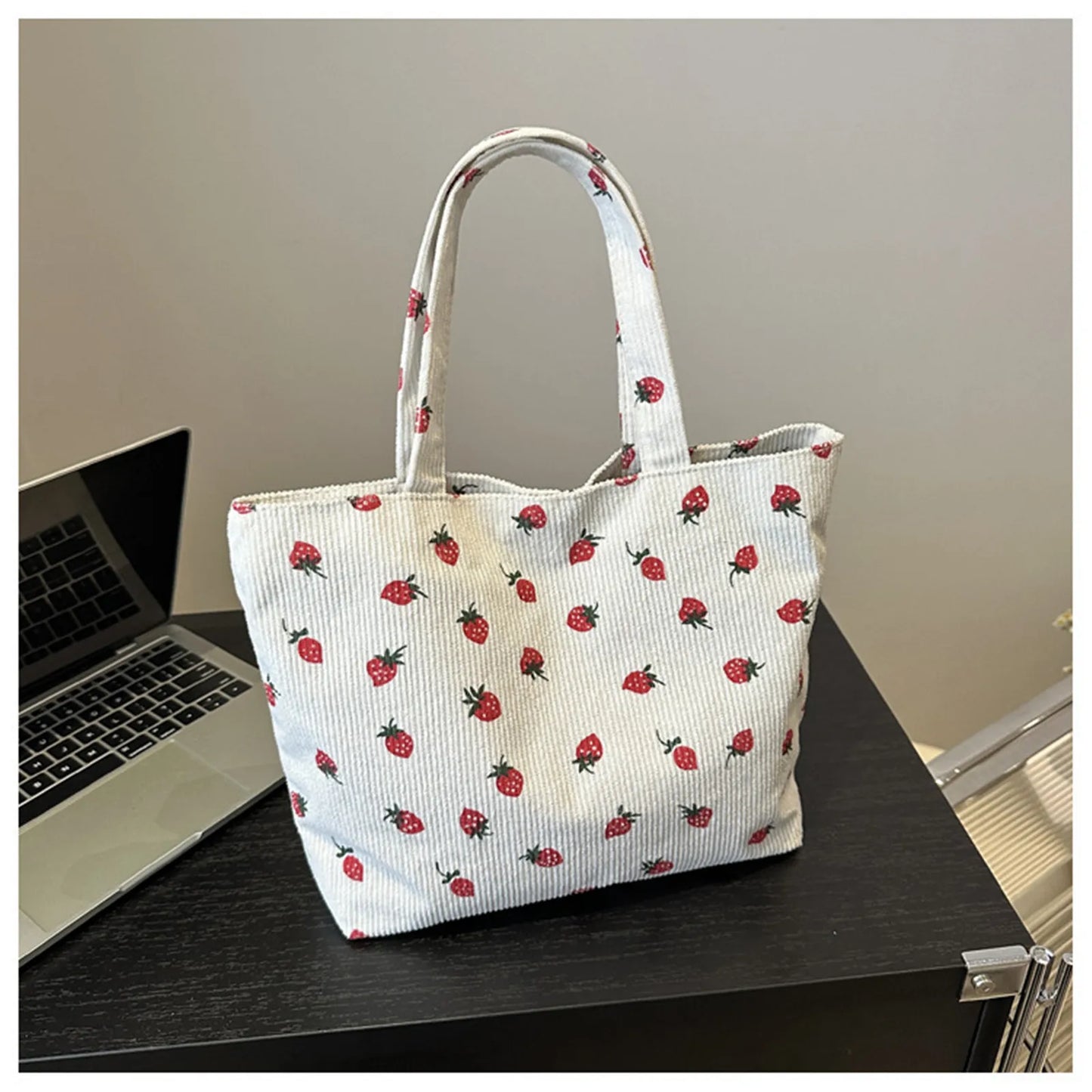 π Cute Corduroy Strawberry Shoulder Bag π - Fun & Versatile Tote for Every Adventure! πβ¨ - Pixie Quill