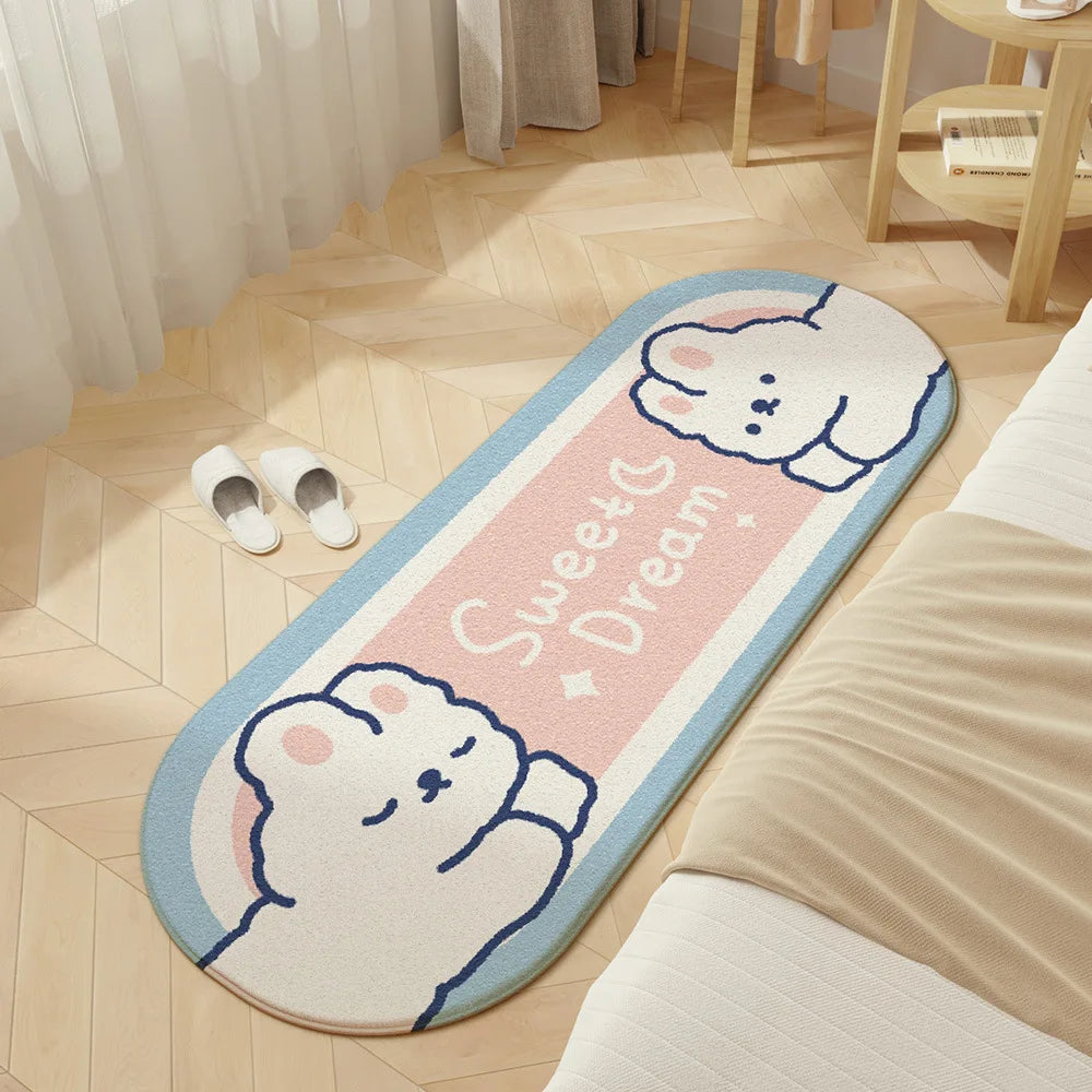 Kawaii Rabbit Bath Mat Set π°β¨ - Adorable 2-piece & 3-piece Thick Flocking Rugs for Bathroom, Bedroom & Kitchen! ππ