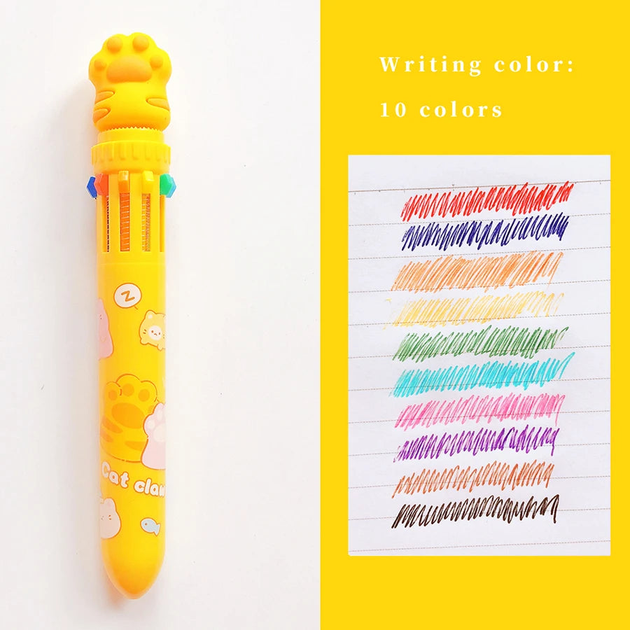 Kawaii Cat Paw Silicone Ballpoint Pen π | 10 Colorful Chunky Writing Tools for School & Office πΎβ¨