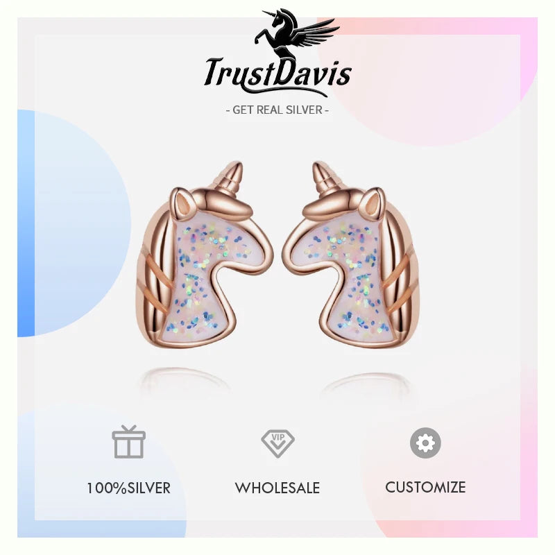 Kawaii Unicorn Stud Earrings πβ¨ | 925 Sterling Silver Cuties for Girls & Women ππ | Adorable Birthday Gift!