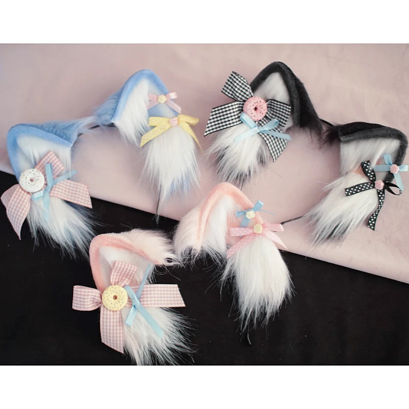 Kawaii Cat Ear Headband πβ¨ - Cute Lolita Donut Candy Anime Accessory for Women πΎπ