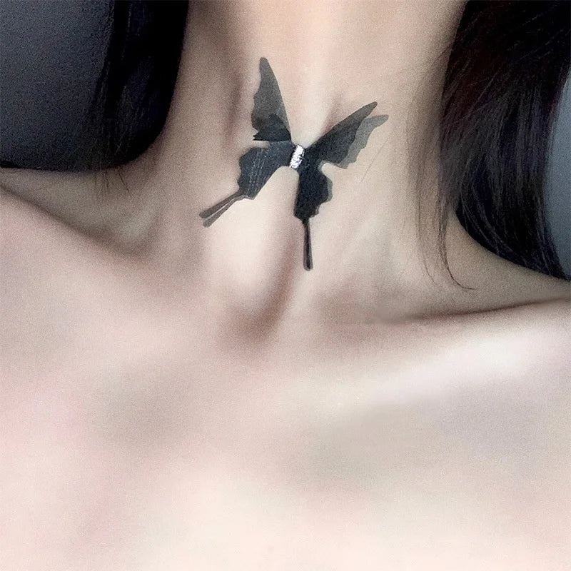 Kawaii Lace Butterfly Choker Necklace π¦β¨ | Charming Transparent Collar Jewelry for Party & Everyday Wear π
