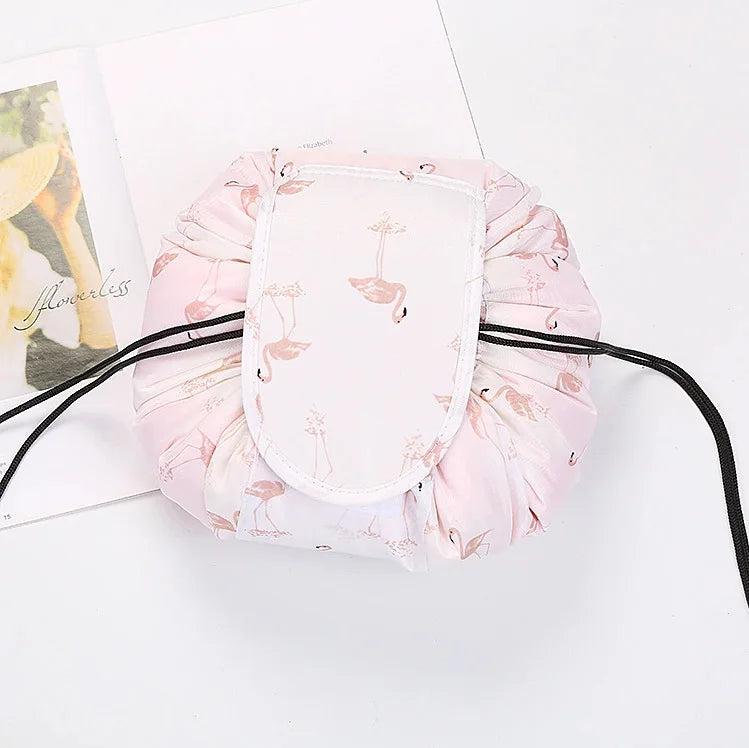 Kawaii Floral Drawstring Makeup Bag πΈβ¨ | Portable Waterproof Cosmetic Pouch for Travel & Toiletries ππ