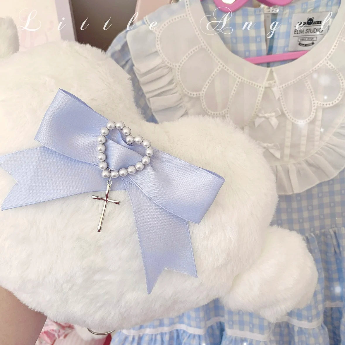 Kawaii Love Wings Mini Backpack πβ¨ | Cute Furry Lolita Shoulder Bag for Girls ππ