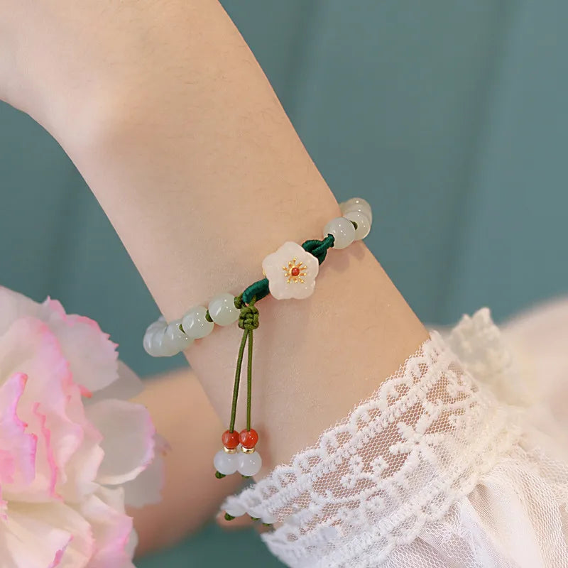 Charming Kawaii Peach Blossom Woven Bracelet πΈβ¨