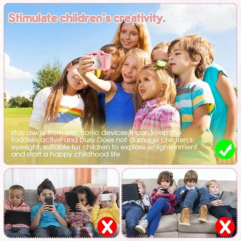 Kawaii Mini SLR Kids Camera πΈβ¨ - 2" HD Screen, Cute Digital Toy for Creative Adventures! ππ Perfect Birthday & Christmas Gift! π
