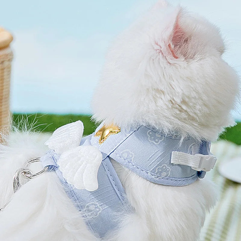 β¨ Angel Wing Pet Harness & Leash Set πΎ Cute Custom Gear for Furry Friends! π