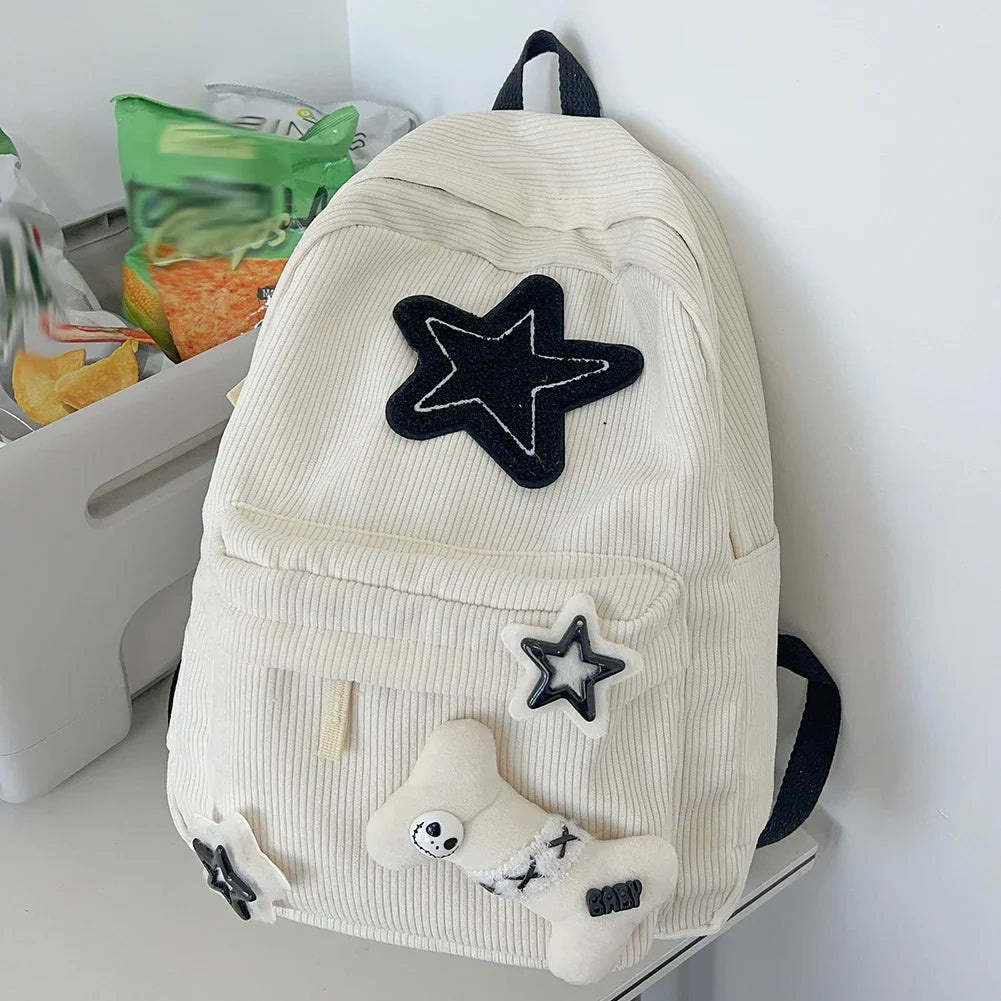π Adorable Corduroy Backpack for All - Fun Travel & School Companion! πβ¨ - Pixie Quill