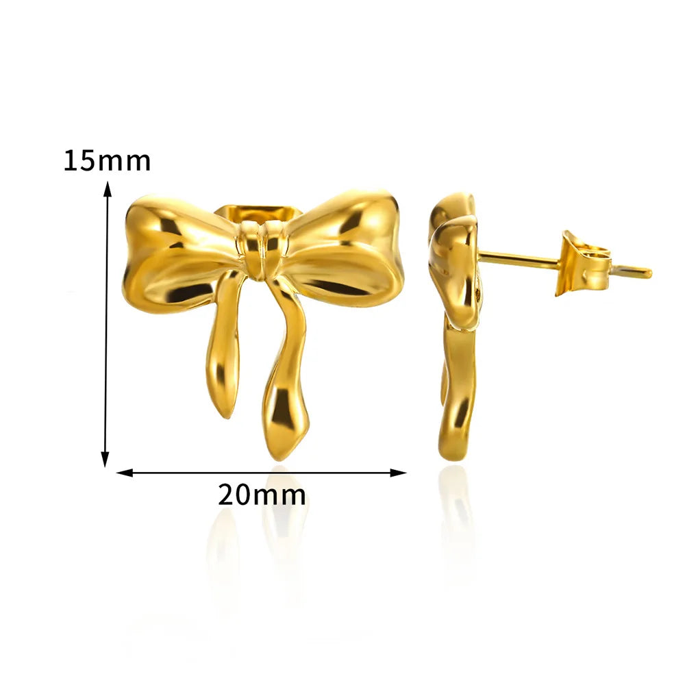 Charming Bow Stud Earrings πβ¨ | Kawaii Geometric Nail Design for Women | Cute Fashion Jewelry & Ear Accessories | Perfect Christmas Gift! ππ