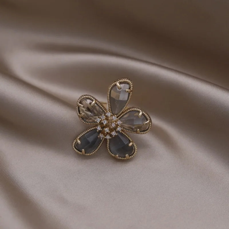 Kawaii Love Crystal Ring 💖✨ - 14K Gold Plated Heart Design for Elegant Daily Wear! 🌟💍
