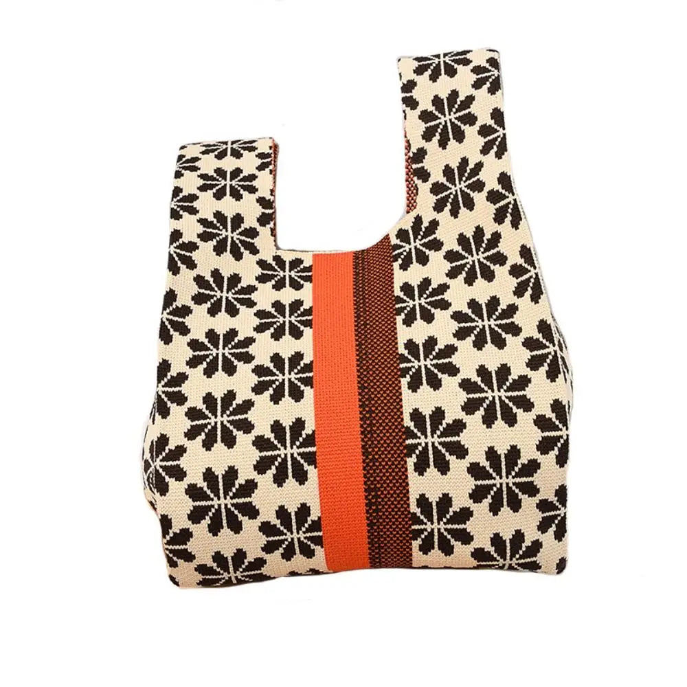 Kawaii Floral Knit Wrist Bag πΈβ¨ | Adorable Mini Tote for Chic Students & Casual Outings ππ