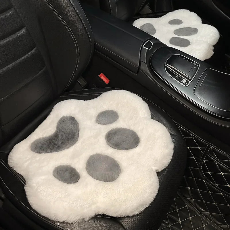 Kawaii Cat Paw Plush Car Seat Cushion πΎβ¨ | Cozy Heating Comfort for All Seasons! π±β€οΈ