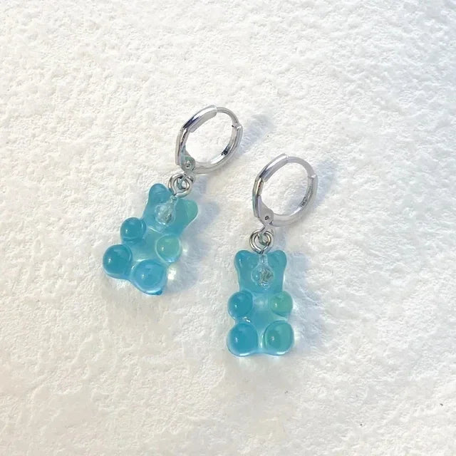 π Sweet Rainbow Bear Dangle Earrings π¬β¨ Cute Acrylic Drop Jewelry for Trendy Girls! π»π
