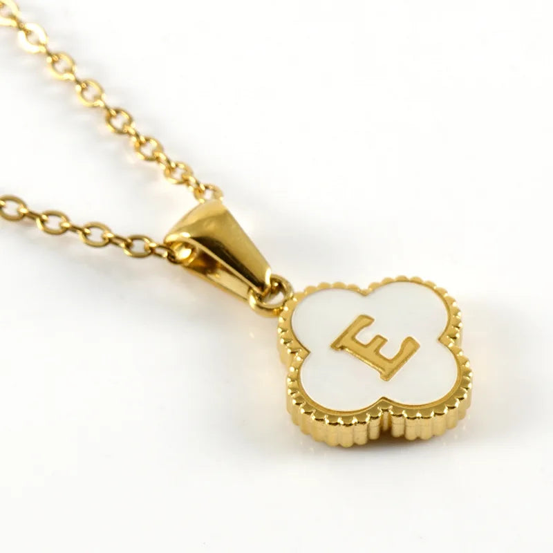 Charming Kawaii Stainless Steel Initial Necklace for Her 🌸✨ | Cute White Chain Jewelry - Perfect Valentine’s Day Gift! 💖