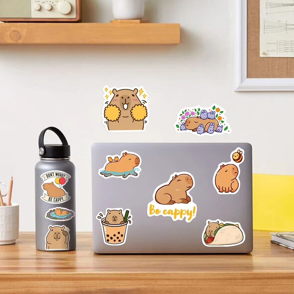 Adorable Kawaii Capybara Stickers πΉβ¨ | Fun DIY Decals for Phones, Laptops & More! π Waterproof & Whimsical Gifts!