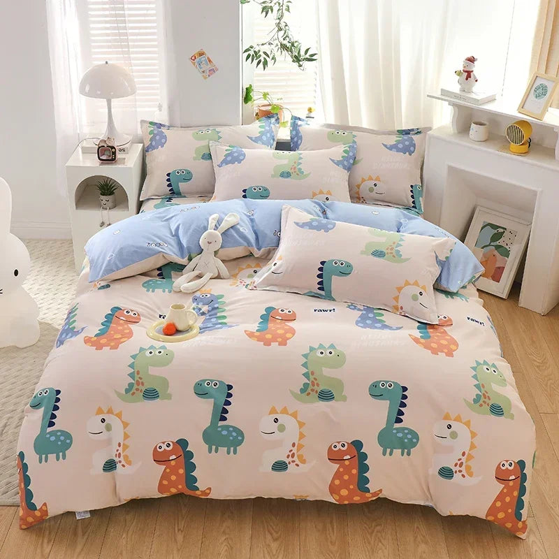 Adorable Strawberry Dreams Reversible Kawaii Bedding Set πβ¨ Soft Cotton Duvet Cover with Pillowcases