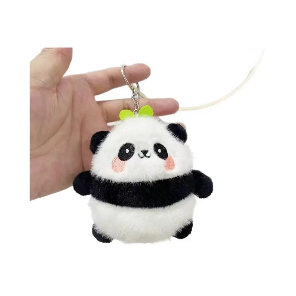Cute Panda Keychain Pendant Plush Toy Animal Keyring Backpack Car Hanging Doll Accessories Ornament Gifts for Women Men