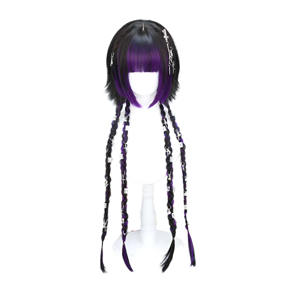 Cute Ombre Blonde & Black Double Ponytail Lolita Wig πβ¨ - Kawaii Cosplay Hair with Bangs for Harajuku Style! ππΈ