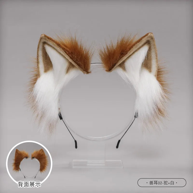 Kawaii Fox Ear Headband 🦊💖 - Adorable Cat Ears Hair Hoop for Cosplay, Halloween & Costume Fun! 🎉✨