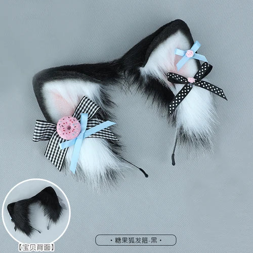Kawaii Cat Ear Headband πβ¨ - Cute Lolita Donut Candy Anime Accessory for Women πΎπ
