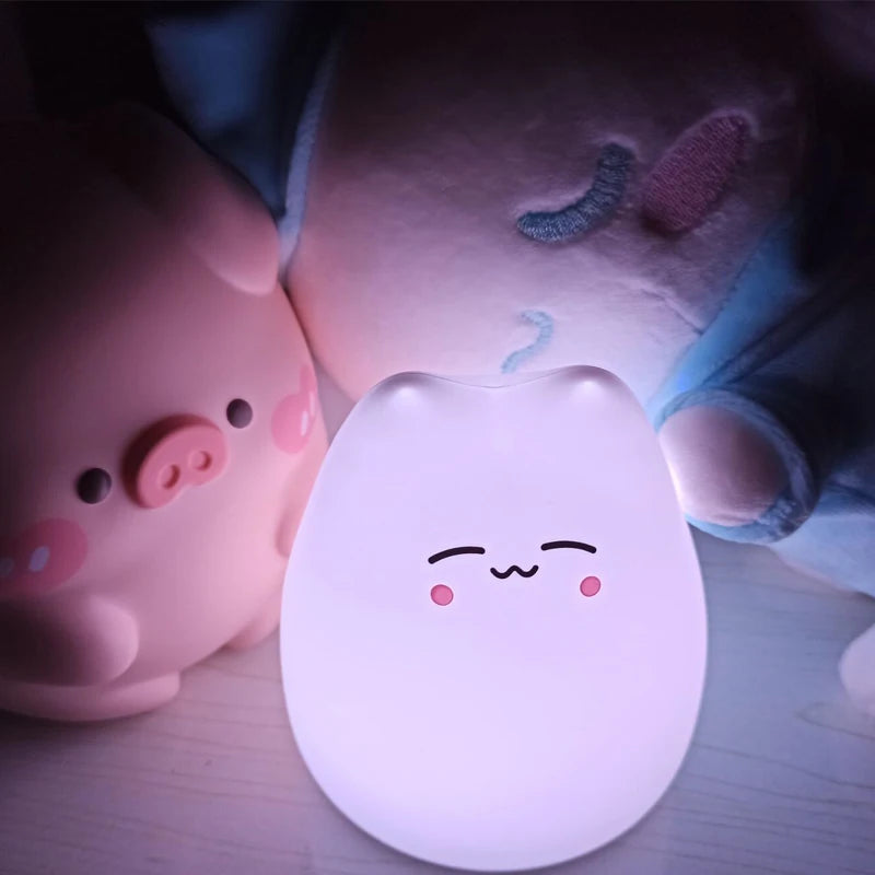 Whimsical Kawaii Cat Color-Changing Night Lamp πβ¨ - Adorable Bedside Buddy for Dreamy Nights! πΎπ