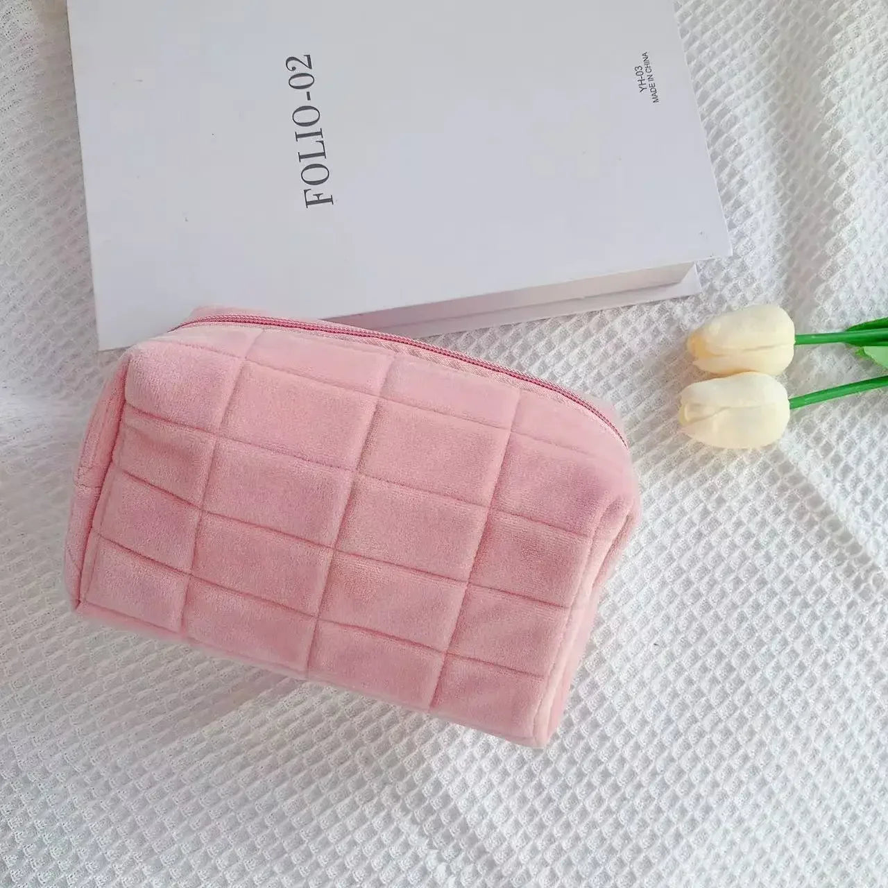 Kawaii Flannel Cosmetic Bag πΎβ¨ | Adorable High-Capacity Storage for Stationery & Toiletries ππ¦