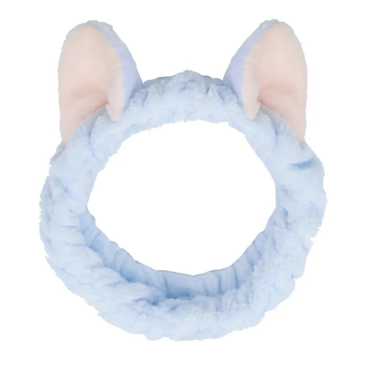 Women Wash Face Makeup Soft Coral Fleece Elastic Headband Head Wrap Cute Rabbit Bow Animal Ears Hairband Girl Hair Accessories