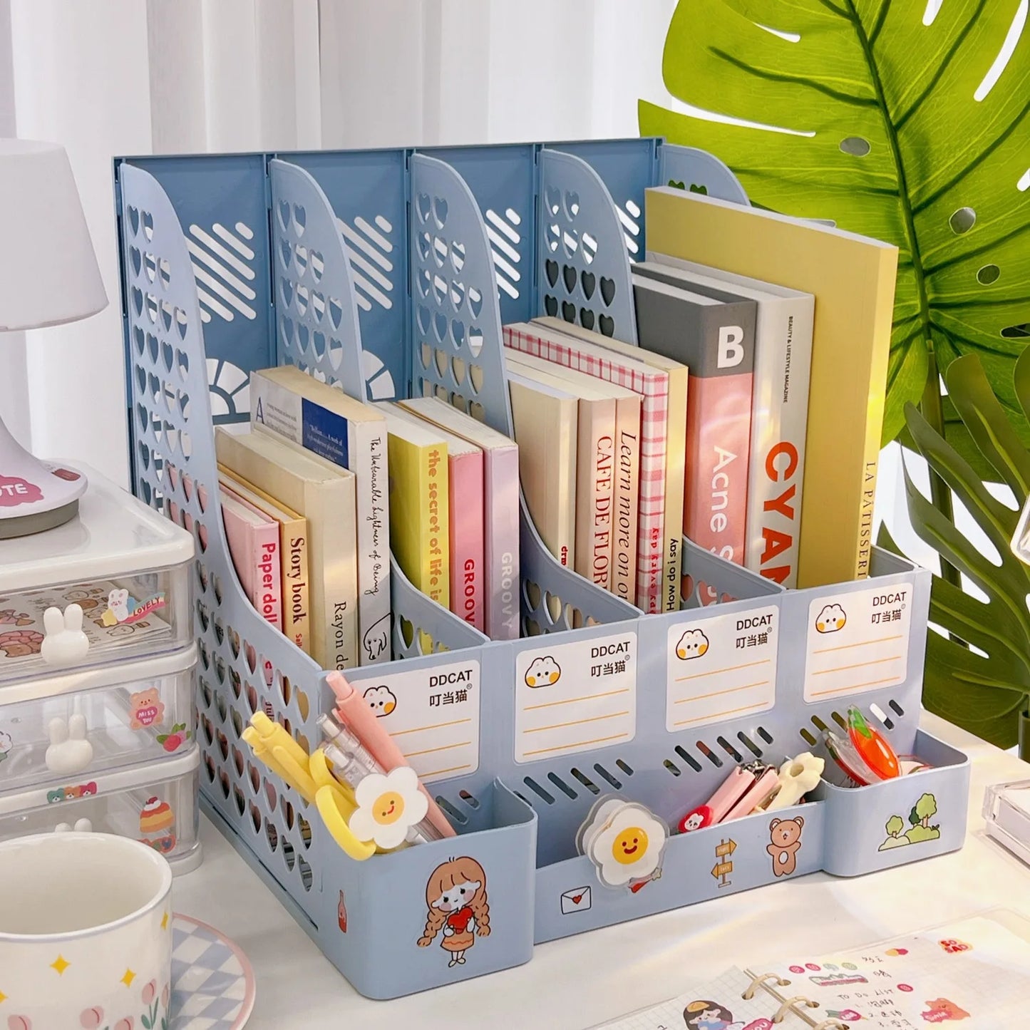 Kawaii Detachable File Storage Box πΈβ¨ - Adorable Large Capacity Organizer for Students & Office! ππ